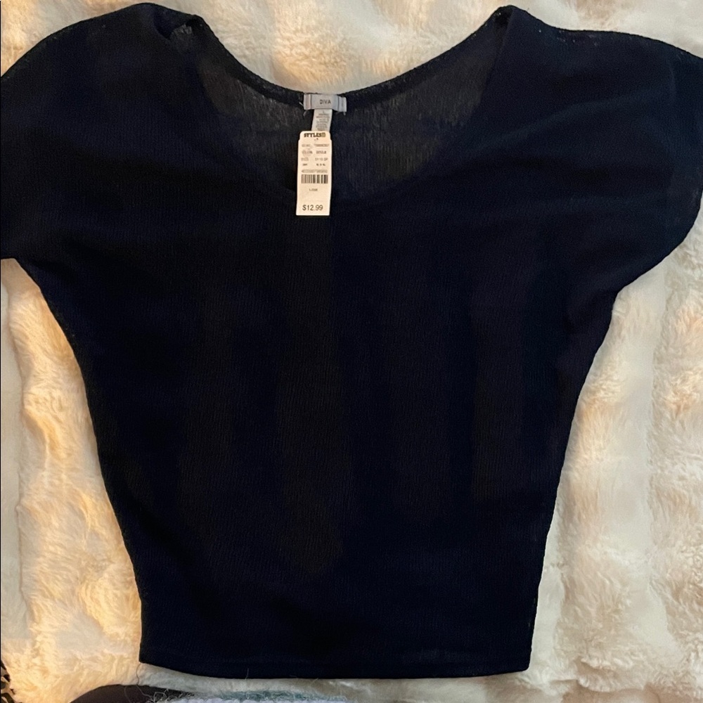Diva Elegant Black Short Sleeve Tee